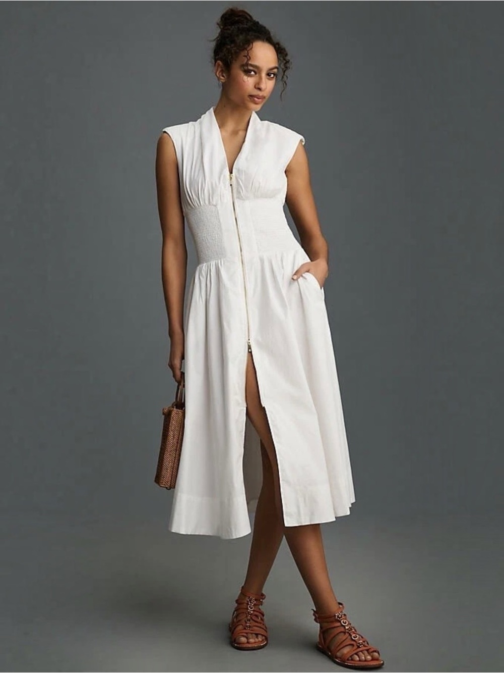 Anthropologie Tommie Zip-Front Midi Dress size XL NWT